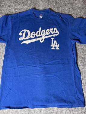 Majestic Los Angeles Dodgers Short Sleeve T-Shirt Blue Size Large